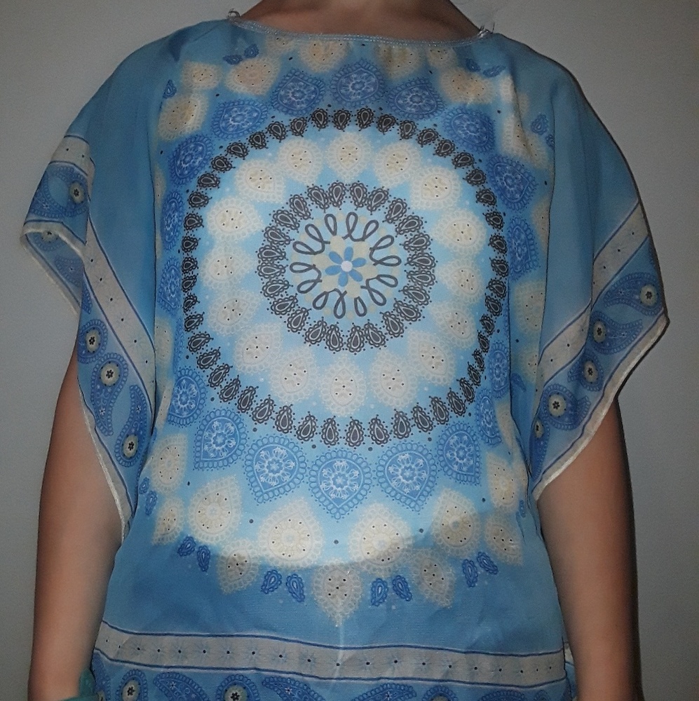 Blue and Green Patterned Shirt